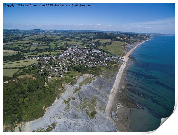   Charmouth Cliff fall Print by Aerial Dimensions