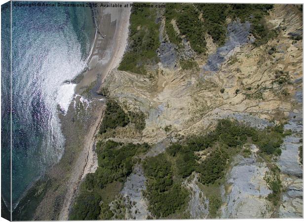  Charmouth cliff fall Canvas Print by Aerial Dimensions