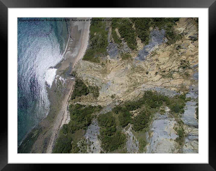  Charmouth cliff fall Framed Mounted Print by Aerial Dimensions