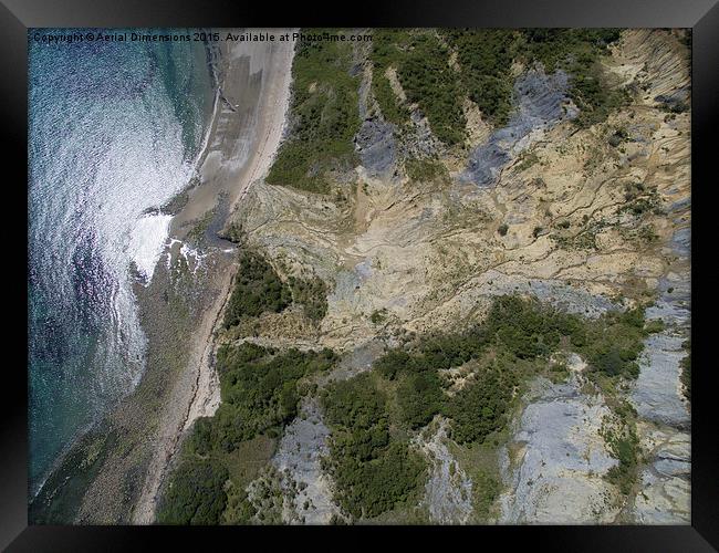  Charmouth cliff fall Framed Print by Aerial Dimensions