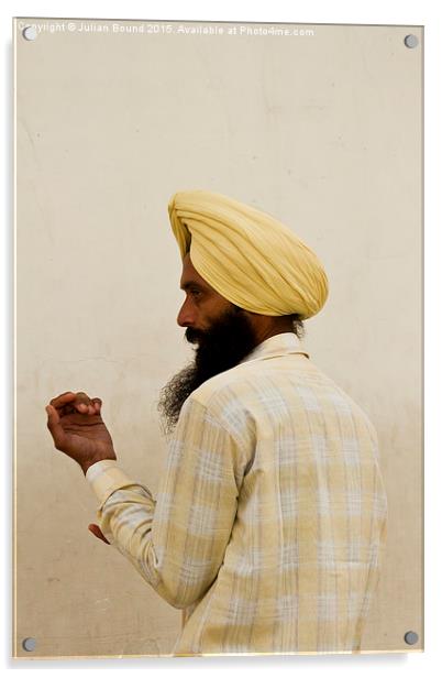 Sikh of Amritsar, Punjab, India Acrylic by Julian Bound