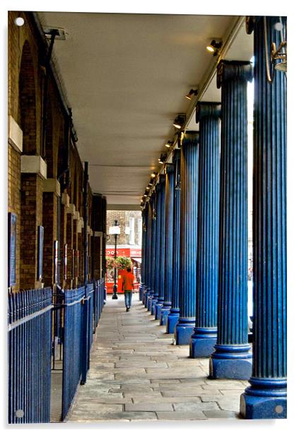 Blue Columns Acrylic by Karen Martin