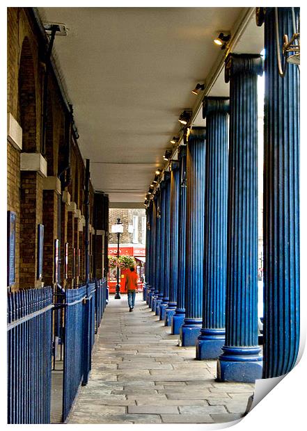 Blue Columns Print by Karen Martin