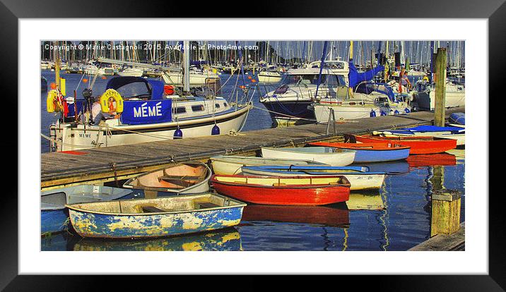  Lymington Harbour Side Framed Mounted Print by Marie Castagnoli