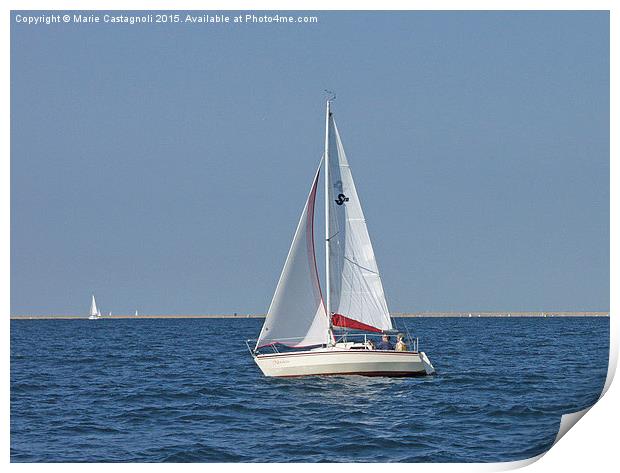    Sailing Their way to The Solent Print by Marie Castagnoli