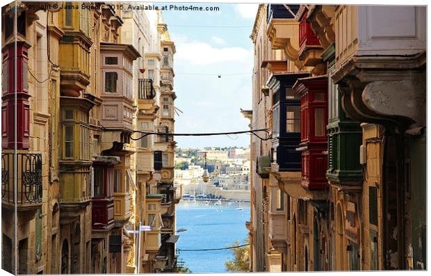 Balconies of Valletta 2 Canvas Print by Jasna Buncic