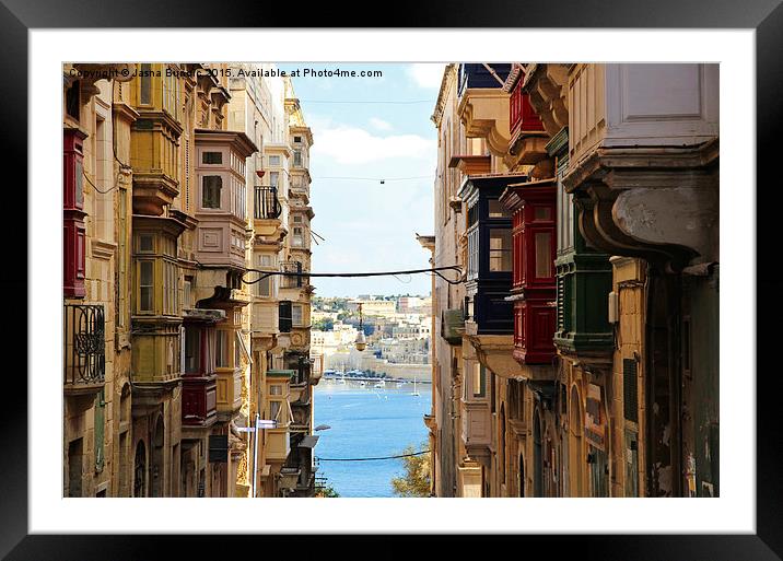 Balconies of Valletta 2 Framed Mounted Print by Jasna Buncic