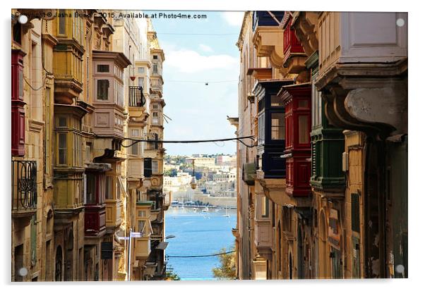 Balconies of Valletta 2 Acrylic by Jasna Buncic