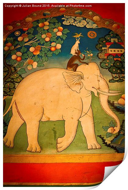 Buddhist Mural, Tashilompu Monastery, Shigaste, Ti Print by Julian Bound