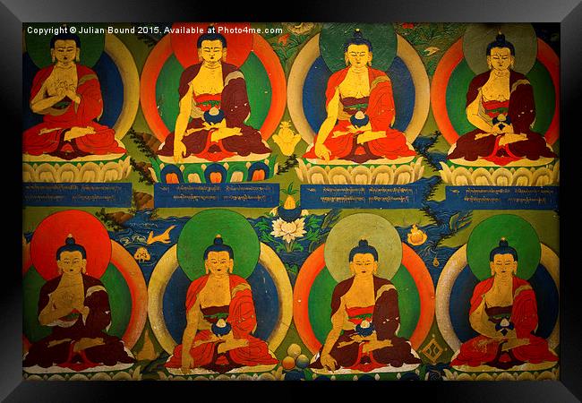 Buddha Mural of Tashilompu Monastery, Shigaste, Ti Framed Print by Julian Bound