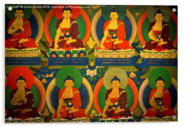 Buddha Mural of Tashilompu Monastery, Shigaste, Ti Acrylic by Julian Bound