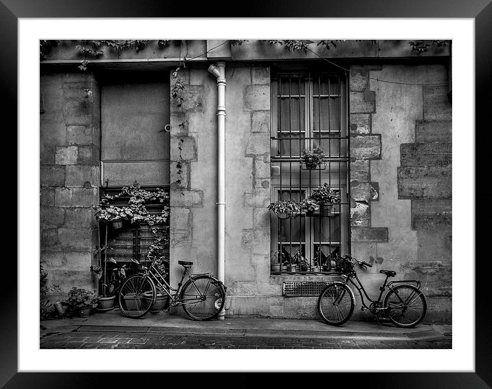 French Bicycles, Paris, France Framed Mounted Print by Mark Llewellyn