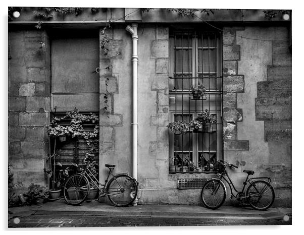 French Bicycles, Paris, France Acrylic by Mark Llewellyn