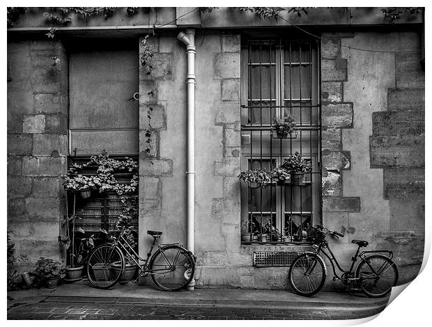 French Bicycles, Paris, France Print by Mark Llewellyn