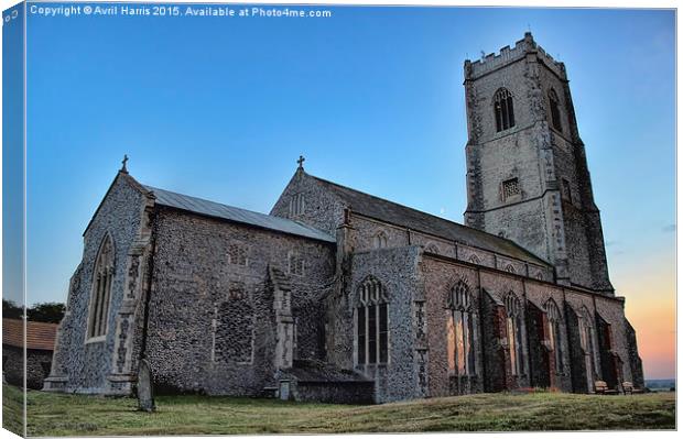  St Mary's Church Happisburgh Canvas Print by Avril Harris
