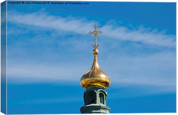 Uspensky Cathedral Roof Cross Canvas Print by Juha Remes