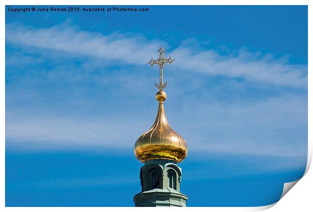 Uspensky Cathedral Roof Cross Print by Juha Remes