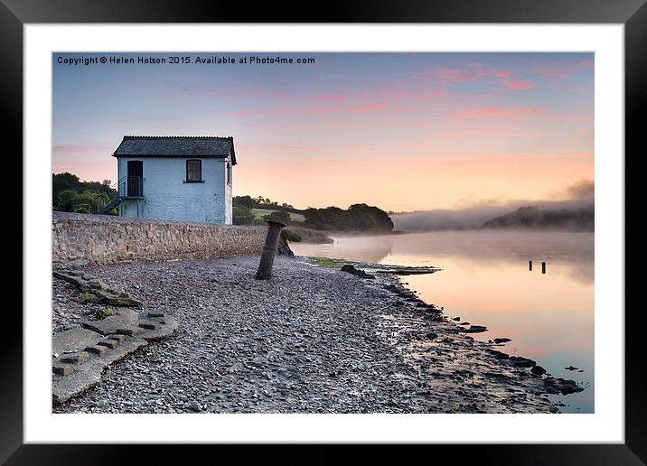 Early Morning Mist in the Tamar Valley Framed Mounted Print by Helen Hotson
