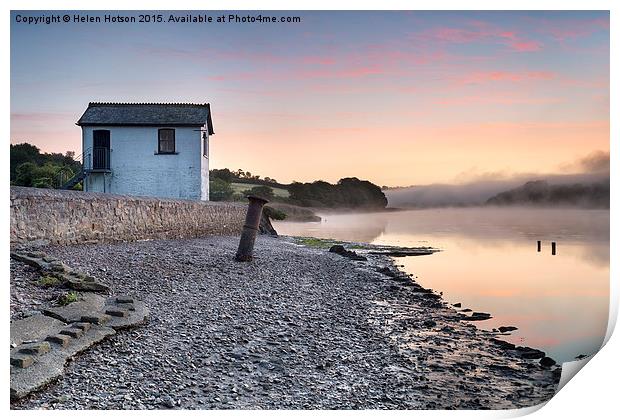 Early Morning Mist in the Tamar Valley Print by Helen Hotson