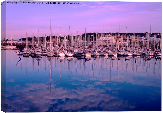  Sailing yachts Howth Harbour Canvas Print by Jim Hellier