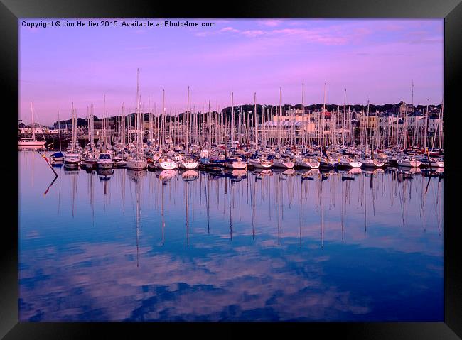  Sailing yachts Howth Harbour Framed Print by Jim Hellier