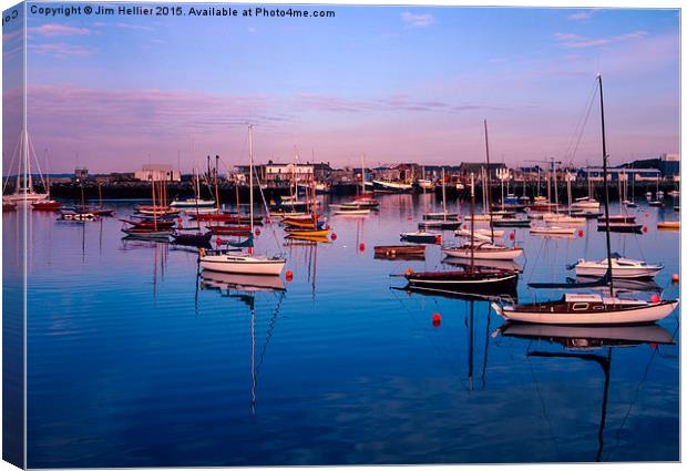  Yacht Mooring Howth Harbour Canvas Print by Jim Hellier