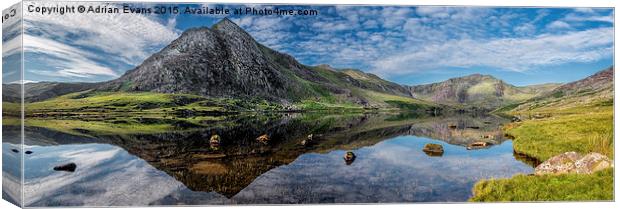 Tryfan and Lake Ogwen Canvas Print by Adrian Evans