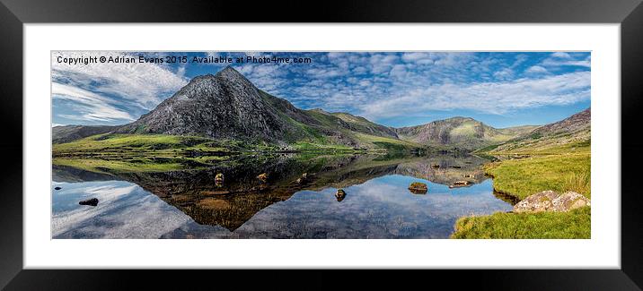 Tryfan and Lake Ogwen Framed Mounted Print by Adrian Evans
