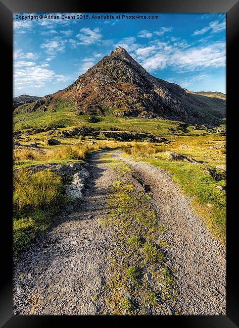 Tryfan Mountain Track  Framed Print by Adrian Evans