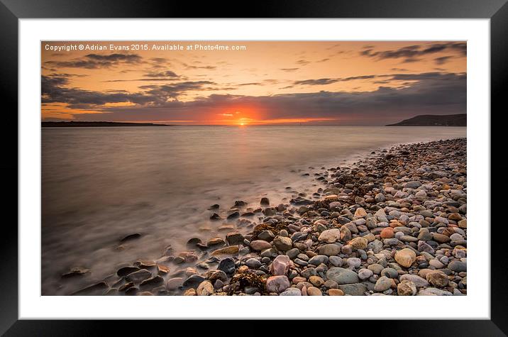 Sunset Deganwy Beach Framed Mounted Print by Adrian Evans