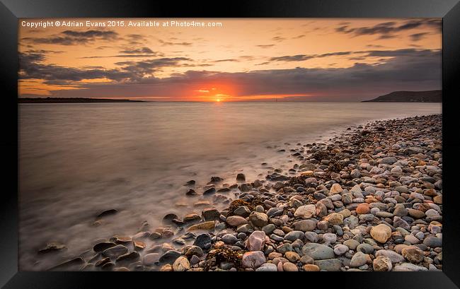 Sunset Deganwy Beach Framed Print by Adrian Evans