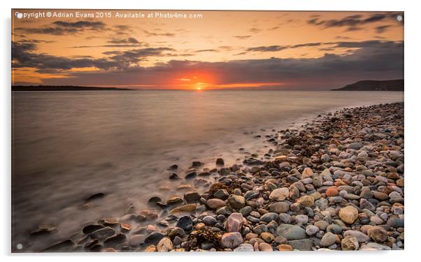 Sunset Deganwy Beach Acrylic by Adrian Evans