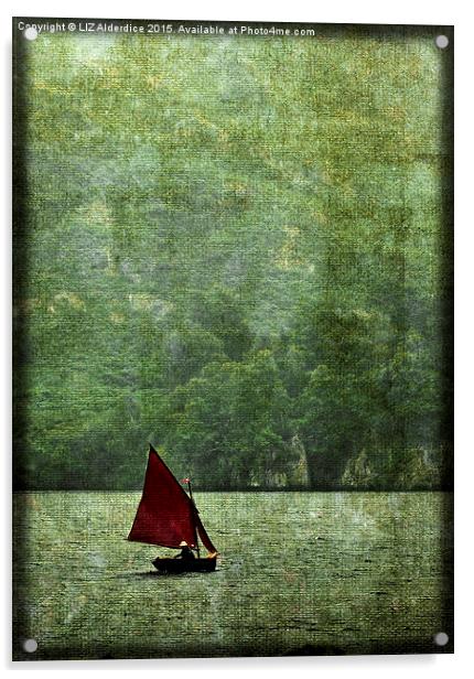  Sailing on Ullswater Acrylic by LIZ Alderdice