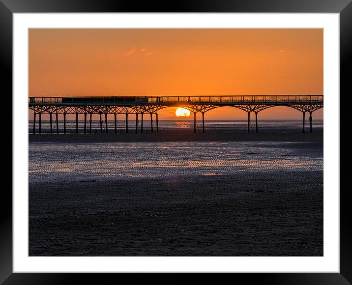 Pier at sunset Framed Mounted Print by Victor Burnside