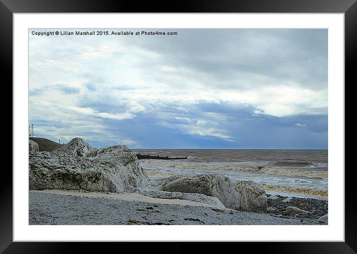  Cleveleys Beach. Framed Mounted Print by Lilian Marshall