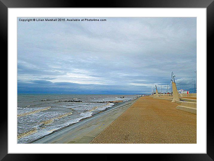  Cleveleys Promenade.  Framed Mounted Print by Lilian Marshall