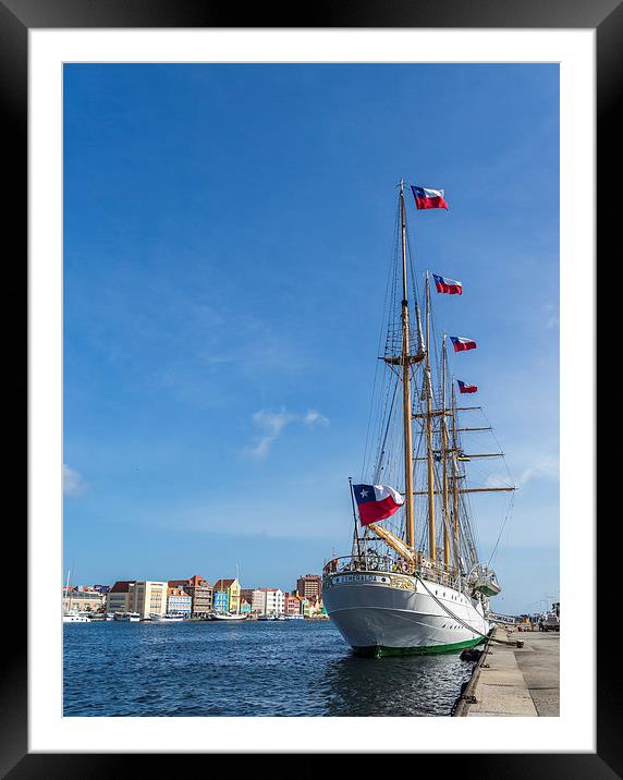  Tall ship in curacao Framed Mounted Print by Gail Johnson