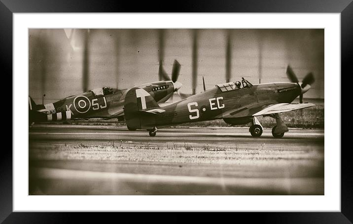  Hurricane and Spitfire Framed Mounted Print by Dean Messenger