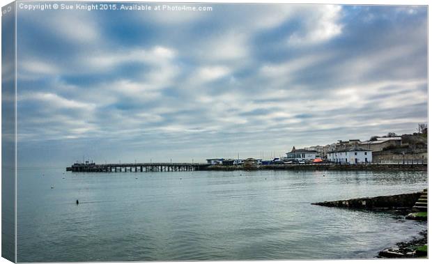  Swanage harbour and Pier Canvas Print by Sue Knight
