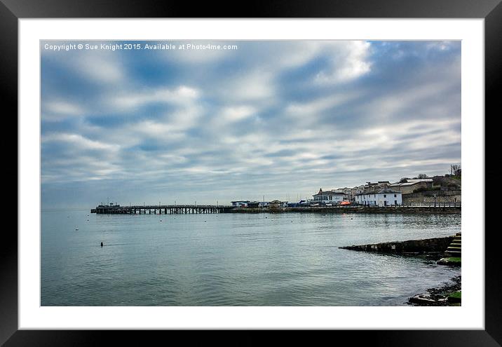  Swanage harbour and Pier Framed Mounted Print by Sue Knight