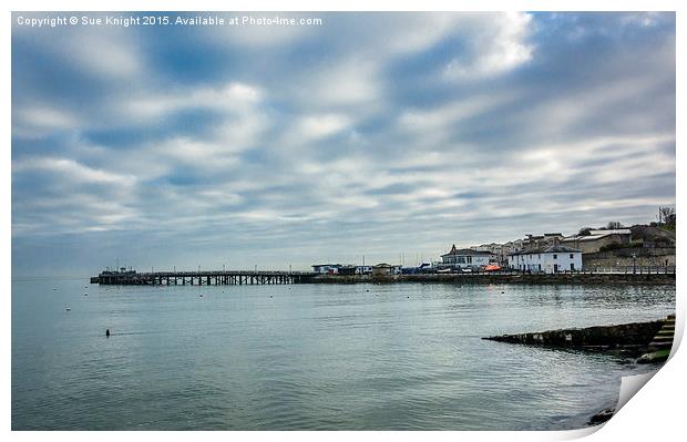  Swanage harbour and Pier Print by Sue Knight
