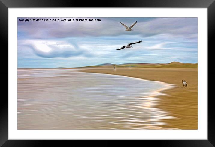Run In the tide Framed Mounted Print by John Wain
