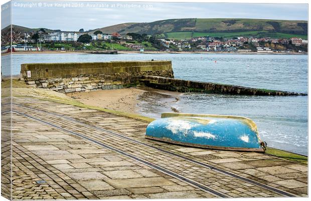  Swanage Harbour Canvas Print by Sue Knight