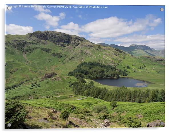 Blea Tarn, and Wrynose Fell from Lingmoor Fell, La Acrylic by Louise Heusinkveld