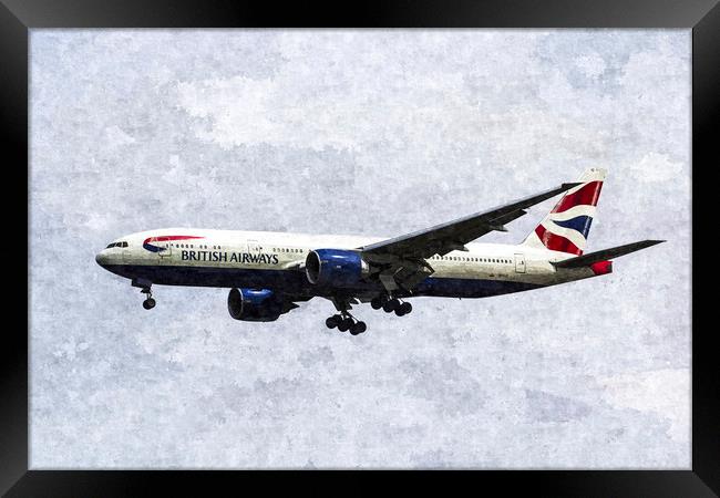 British Airways Boeing 777 Art Framed Print by David Pyatt