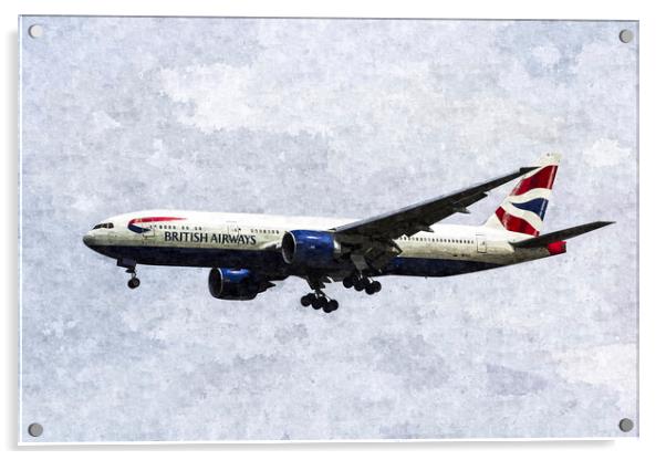 British Airways Boeing 777 Art Acrylic by David Pyatt