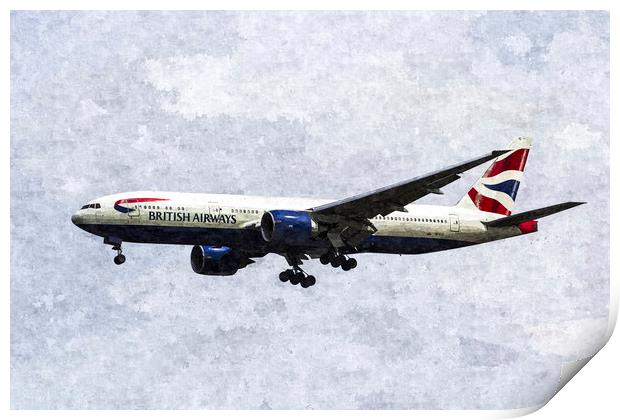 British Airways Boeing 777 Art Print by David Pyatt