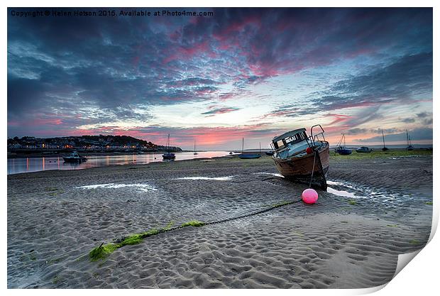 Dusk at Instow Print by Helen Hotson