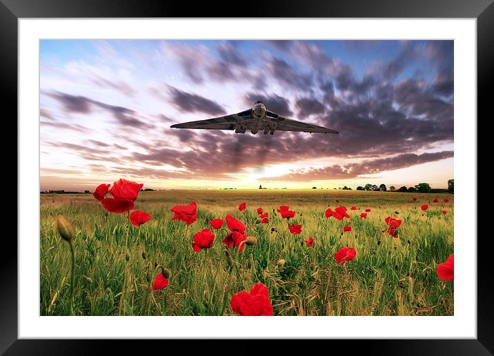 Vulcan Poppy Fly Past Framed Mounted Print by J Biggadike