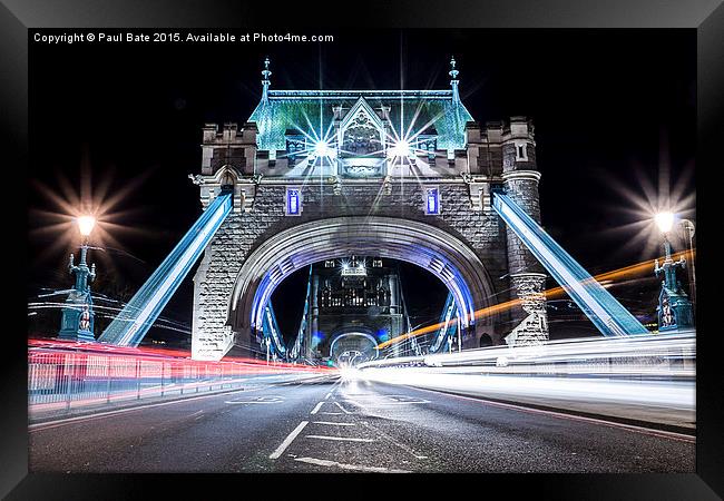   Tower Bridge At Night Framed Print by Paul Bate